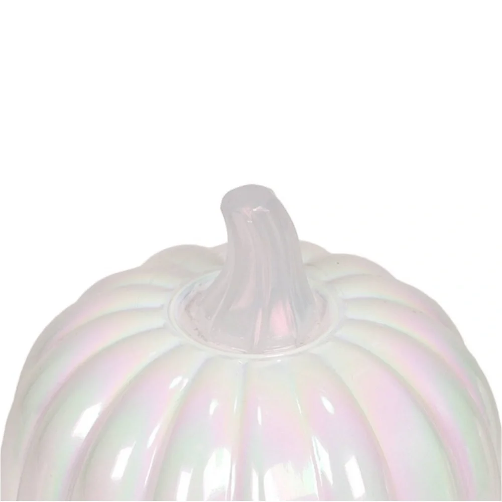 Target Round Glass Iridescent White Pumpkin Figur Bullseye Playground Halloween